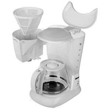 Tristar CM-1252 Cafetera con jarra de cristal de 1,25 litros, para 10-12 tazas de café, elemento antigoteo, 800 W, Blanco
