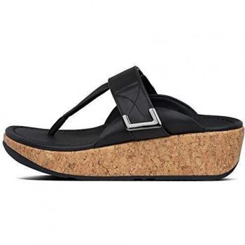 Fitflop Remi Adjustable Toe-Thongs, Sandalias Planas Women's, Todo Negro, 39 EU