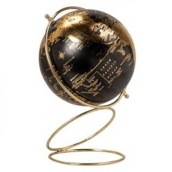 Bola del Mundo Decorativa Esférica de Metal y PVC 15x15x23 cm - Estilo y Elegancia