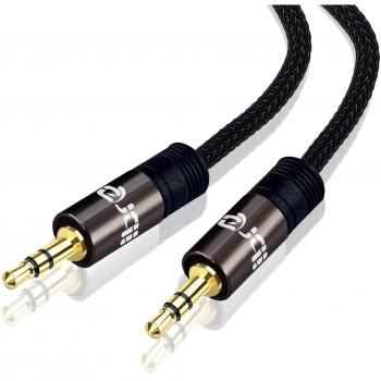 IBRA® Cable de Audio estéreo | Conector Macho de 3,5 mm a Conector Macho de 3,5 mm | Gun Metal | 2m