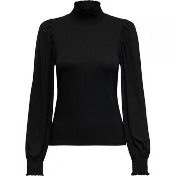 Camiseta ONLY Elva Smock NN Black mujer, modelo 15278771, manga larga con manga abullonada