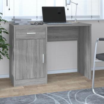 Cajón de escritorio gris Sonoma 100x40x73cm madera multicapa con armario contrachapada