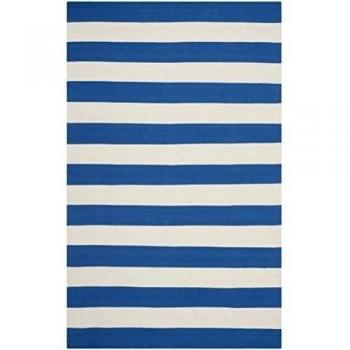 Safavieh Alfombra, Algodón, Azul/Blanco, 121 X 182 cm
