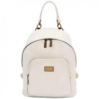 David Jones - Bolso Mochila Mujer Pequeña - Morral Cuero Piel PU Suave - Backpack Daypack Casual Mini Señora Niña - Bolsos de Mano Hombro Viaje Escolar Universidad Colegio Ocio Elegante Moda - Blanco