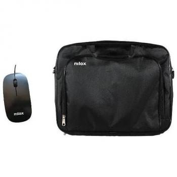 Nilox Essential 2 Maletín para Portátil de 15.6 con Ratón Óptico USB - Color Negro