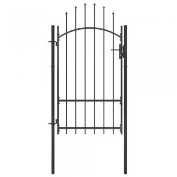 vidaXL Garden Gate Steel 1x2.2 m Black