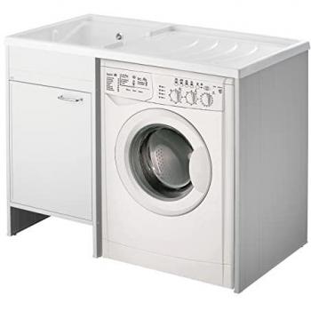 Mueble para Lavadora y Lavadero Reversible de PVC Blanco 109x60 cm Mod. Irene