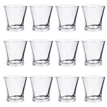 Set de 6 Vasos Bajos de Vidrio Transparente Brillo 10CL Ecológicos y Apto para Microondas