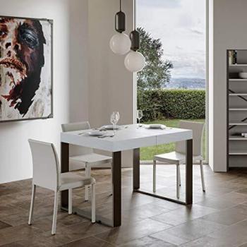 Mesa Extensible Tecno Premium 90x160/264 cm Blanco Fresno Estructura Antracita