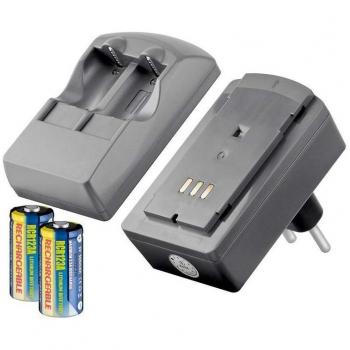 Cargador de batería para cámaras digitales con 2x baterías RCR123, carga hasta 2 baterías CR123 simultáneamente, 1000 mAh