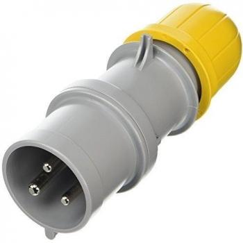 Scame 213.323 Series Optima, IP44 Plug, 2P + E Polos, 32 A, 100 V-130 Vac, 4 horas de posición, Amarillo