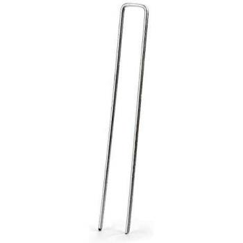 Sekey Paquete de 50 Clavijas de Seguridad para jardín de Acero Multiusos en Forma de U de 200mm, Ideal para asegurar Tela de maleza, Tela de Paisaje, Redes, escota y vellón