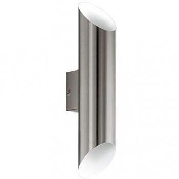 EGLO LED lámpara de pared de exterior Agolada, lámpara de exterior led de 2 focos, lámpara de pared de acero inoxidable, color acero inoxidable, blanco, IP44