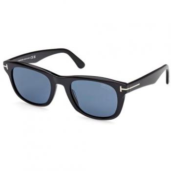 Tom Ford Matte Black Polarized Square Sunglasses for Men, Size 54 MM