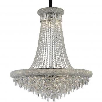 Lámpara colgante Alexetra 18 Bulbs cromo pulido / cristal