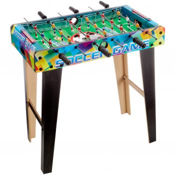 Calcetto Junior de Madera con 3 Aste y 2 Pelotas Incluidas - 69x36,5x69 cm