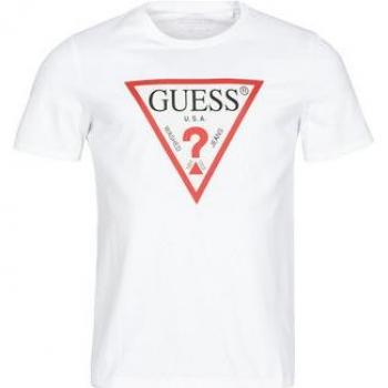 Guess CN SS ORIGINAL LOGO TEE Men's T-Shirt in White