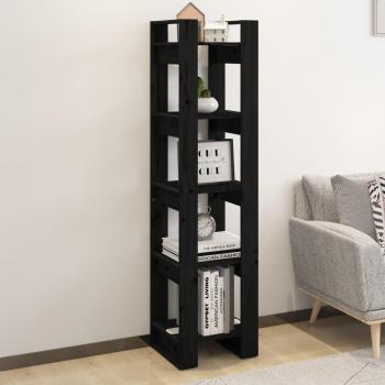 Estantería divisor de espacios de madera maciza de pino negro 41x35x160 cm