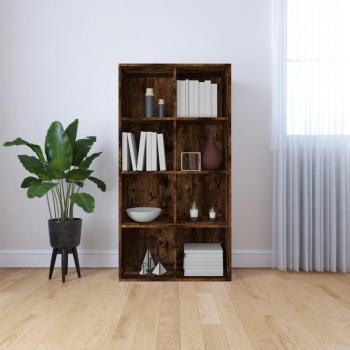 Aparador Librería Smoke Oak 66x30x130 cm Madera multicapa Vidaxl Marrón