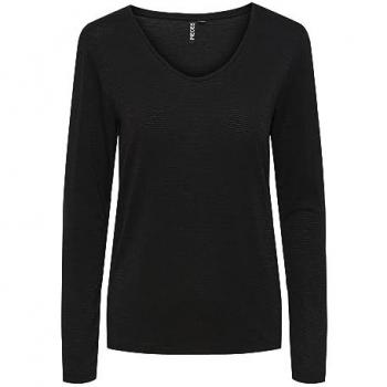 Pieces Women's Long-Sleeve Striped Lurex T-Shirt