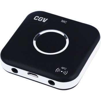 Receptor Bluetooth CGV MyBT Player 1.0 - Función Manos Libres, NFC, 2 Salidas Jack 3.5mm, Autonomía de 10 horas - Negro