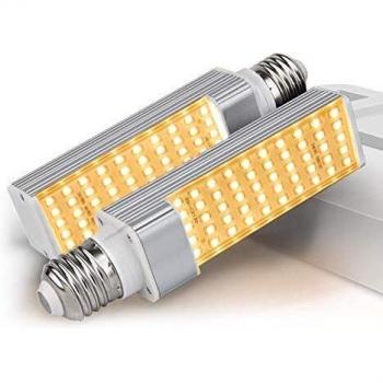 Niello nueva lampara de crecimiento de 50W LED Espectro total de luz blanca, con cabezal doble y pinza para fijar Con barras flexibles y 2 interruptores,bombillas reemplazables