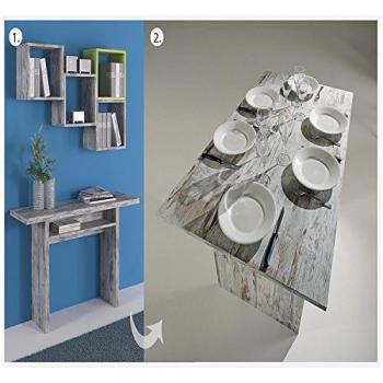 Mesa Consola Extensible Oplà Vintage 120x76x35 cm Gris