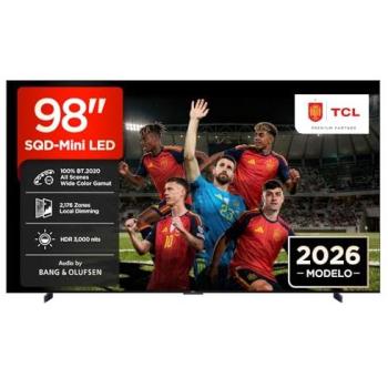 Televisor TCL 98C7L Smart TV 98 SQD-Mini LED 4K UHD, HDR 3000 nits, Google TV, Dolby Vision y Atmos