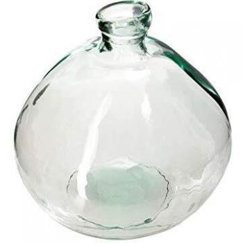 Florero de vidrio reciclado transparente gran capacidad 33 cm Atmosphera