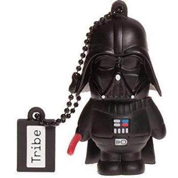 Tribe Disney Star Wars Darth Vader - Memoria USB 2.0 de 16 GB Pendrive Flash Drive de goma con llavero, color negro