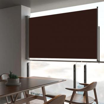 Toldo lateral retráctil para patio 140x300 cm marrón