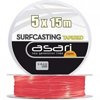 Asari MONOFILAMENTO SURCASTING LÍDER LÍDER CINTA 5 x 15m Rojo