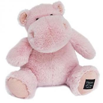 Peluche hipopótamo rosa empolvado de 25 cm - Doudou Et Compagnie/Histoire d'ours