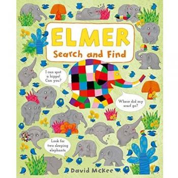 Elmer Búsqueda y Encuentra - Libro de actividades interactivo, ilustraciones coloridas, fomenta la observación y la atención al detalle, adecuado para niños a partir de 3 años