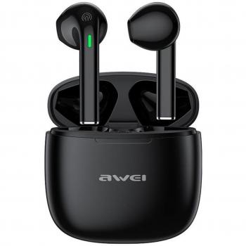 Auriculares Bluetooth 5.3 AWEI T26 Pro TWS In-Ear con Estación de Carga Negra