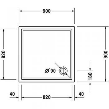 Duravit Plato de ducha Duravit STARCK Slimline 900x900x45mm blanco