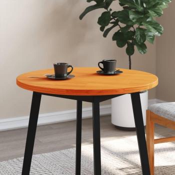 Mesa redonda de madera maciza de pino marrón Ø 70x2,5 cm