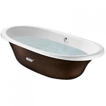Roca A233650008 - Bañera oval de fundición esmaltada con exterior cobre y fondo antideslizante