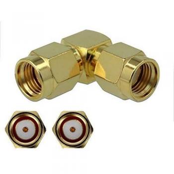 Adaptador RP-SMA macho a RP-SMA macho 90° 3 GHz