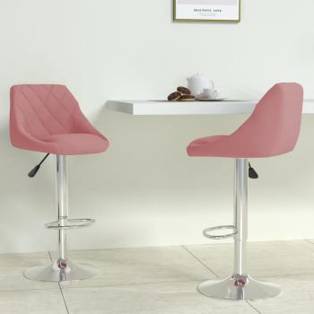 Taburete de cocina 2 unidades de terciopelo rosa