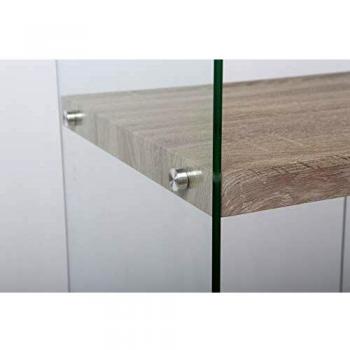 Homemania Mesa Consola, Tablero de Fibra de Densidad Media, Cristal Templado, Natural, 100 x 39.5 x 85 cm