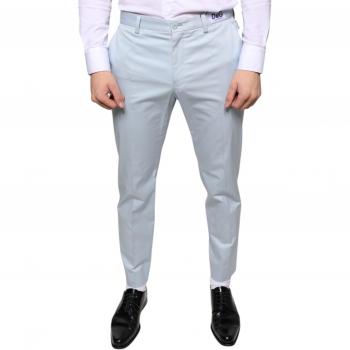 Light Blue Slim-Fit Cotton Dress Pants - Size M