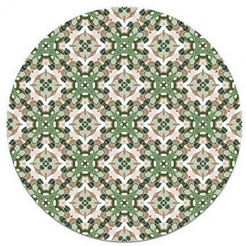 Alfombra Vinílica Redonda Azulejo Oriental Verde 190x190 cm - Antideslizante e Ignífuga para Cocina y Salón