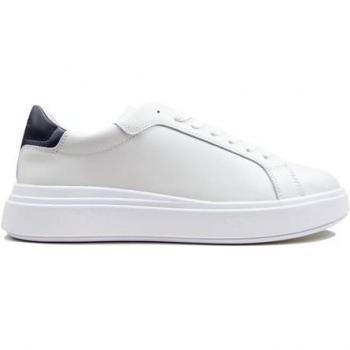 Calvin Klein Men's Leather Trainers - White/Black - Size 11 US