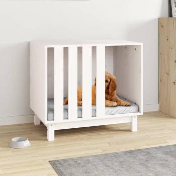 vidaXL Dog House White 70x50x62 cm Solid Wood Pine