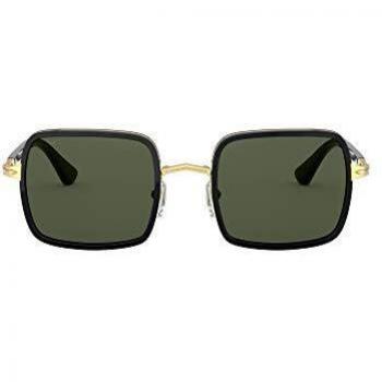Persol PO2475S Unisex Rectangular Metal Sunglasses Gold Green 515/31