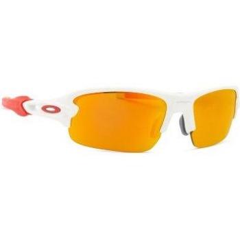 Oakley Flak XXS OJ 9008 09 58 Sunglasses, unisex, Multicolor, Size: 58 MM Junior Sunglasses Matte White Prizm Ruby