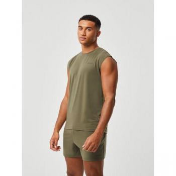 Borg Lyocell Blend Sleeveless T-Shirt Green, XL