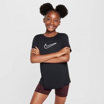 Nike Dri-FIT One STD Camiseta de Manga Corta para Chicas - Negro - Talla S