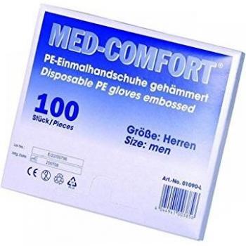 Guantes de PE Transparentes Martillados para Hombre, Tamaño L, Paquete de 100 Unidades